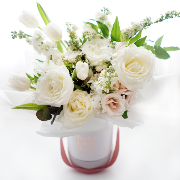 Classic White Floral Bucket