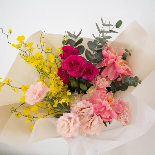 Pink on Yellow Bouquet