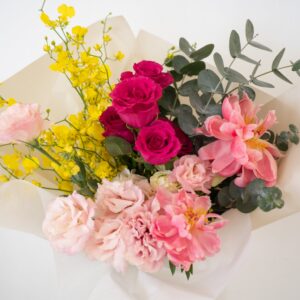 Pink on Yellow Bouquet - Image 2