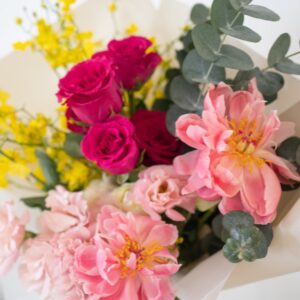 Pink on Yellow Bouquet - Image 5