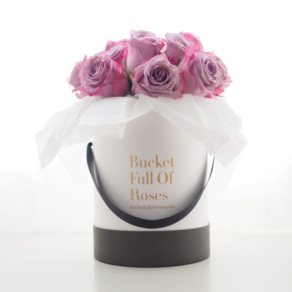 lilac rose floral bucket