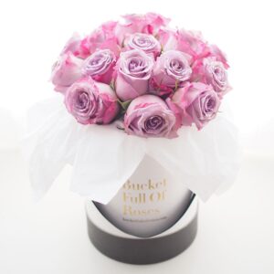 lilac rose floral bucket