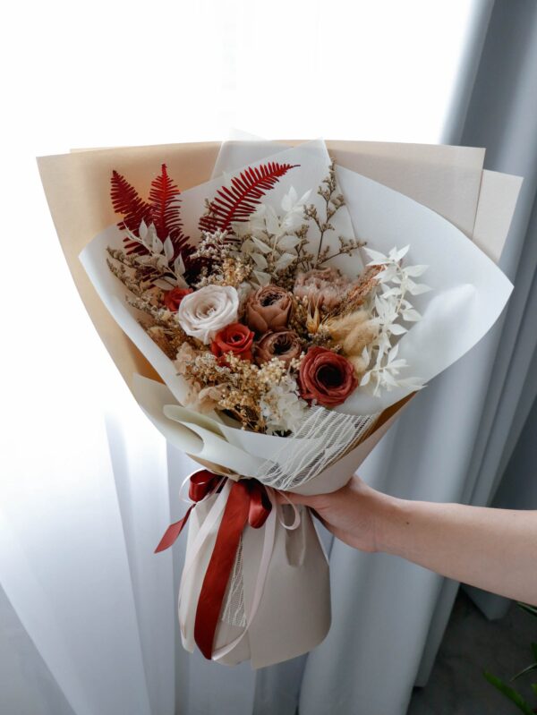Scissors Paper Flower - Preserved & Dried Flower Wrapped Bouquet Arrangement Workshop 28th April 2020
