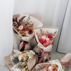 Scissors Paper Flower - Preserved & Dried Flower Wrapped Bouquet Arrangement Workshop 28th April 2020 - Image 2